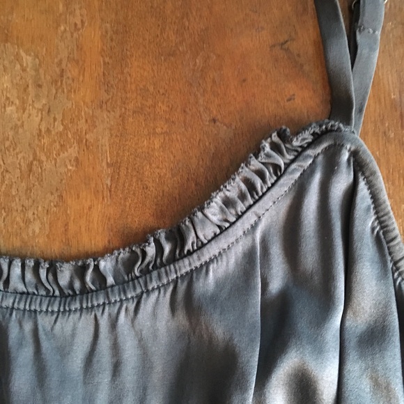 MARTIN + OSA Grey Gray Silk Camisole Ruffle Trim - Picture 2 of 4